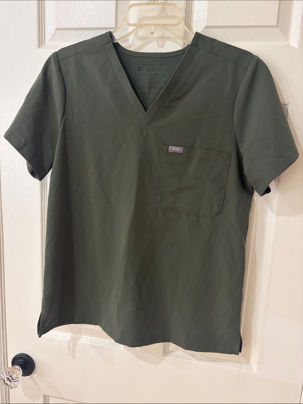 Figs Olive Green Women's V-Neck Scrub Top